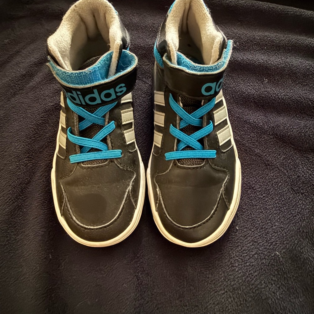 Adidas Kids Black and Blue Sneakers